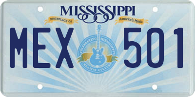 MS license plate MEX501