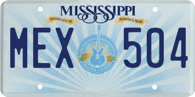 MS license plate MEX504