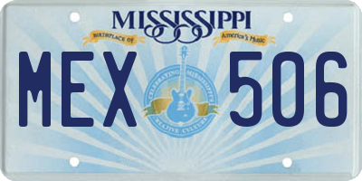 MS license plate MEX506