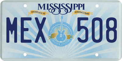 MS license plate MEX508