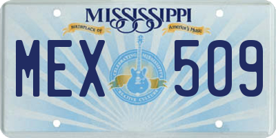 MS license plate MEX509