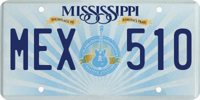 MS license plate MEX510