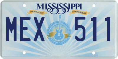 MS license plate MEX511