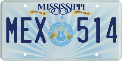 MS license plate MEX514