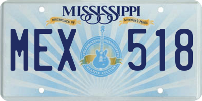 MS license plate MEX518