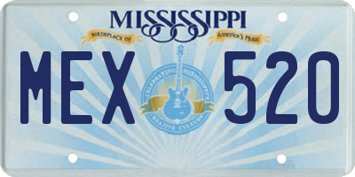 MS license plate MEX520