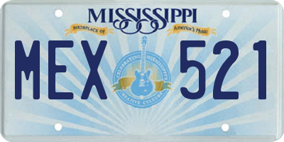 MS license plate MEX521