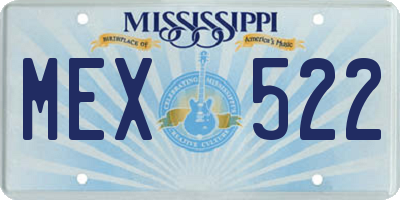 MS license plate MEX522