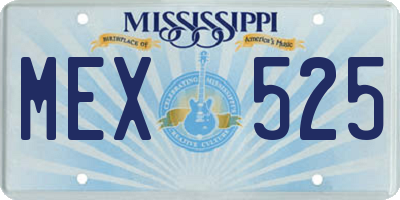 MS license plate MEX525