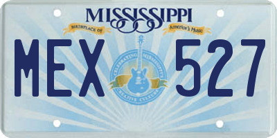 MS license plate MEX527