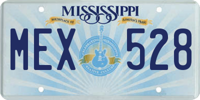 MS license plate MEX528