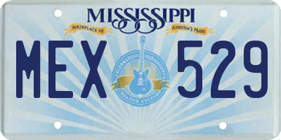 MS license plate MEX529