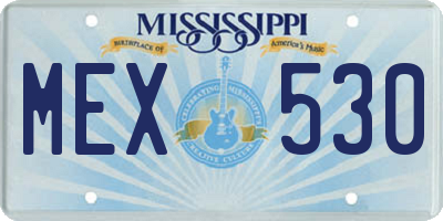MS license plate MEX530