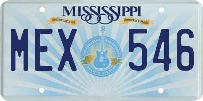 MS license plate MEX546