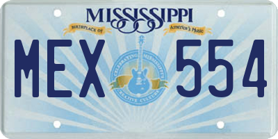 MS license plate MEX554