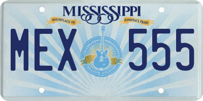 MS license plate MEX555