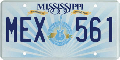 MS license plate MEX561