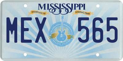 MS license plate MEX565