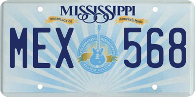MS license plate MEX568