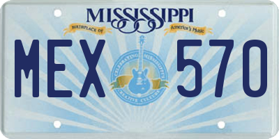 MS license plate MEX570