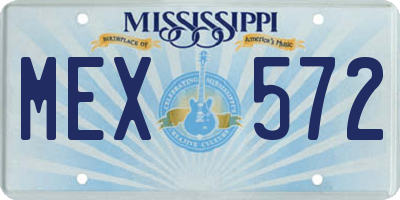 MS license plate MEX572