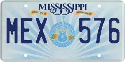 MS license plate MEX576
