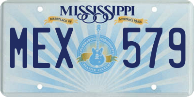 MS license plate MEX579