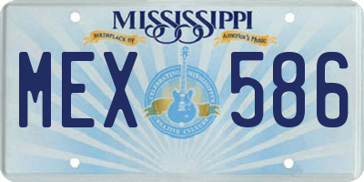 MS license plate MEX586