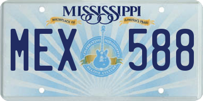 MS license plate MEX588