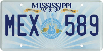 MS license plate MEX589