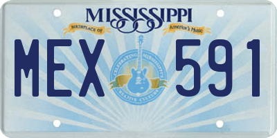 MS license plate MEX591