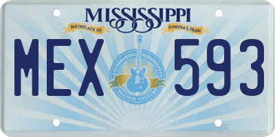 MS license plate MEX593