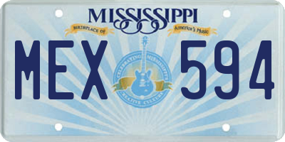 MS license plate MEX594