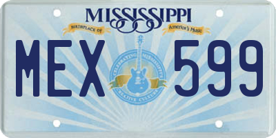 MS license plate MEX599