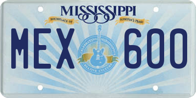 MS license plate MEX600