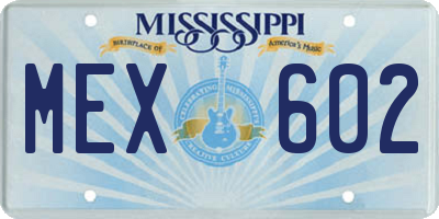 MS license plate MEX602