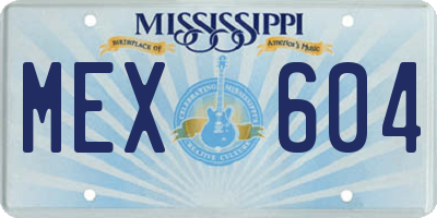 MS license plate MEX604