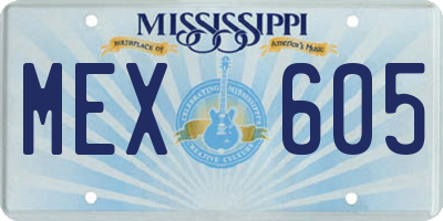 MS license plate MEX605