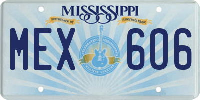 MS license plate MEX606