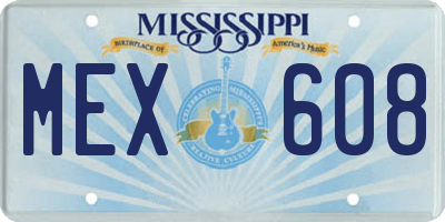 MS license plate MEX608