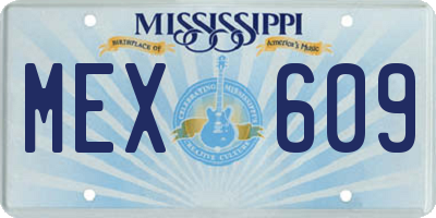 MS license plate MEX609