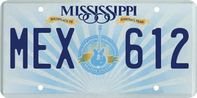 MS license plate MEX612
