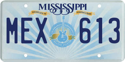 MS license plate MEX613