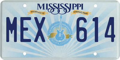 MS license plate MEX614