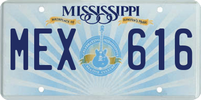 MS license plate MEX616