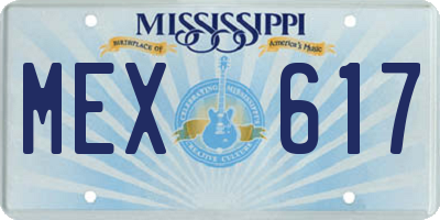MS license plate MEX617