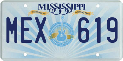 MS license plate MEX619