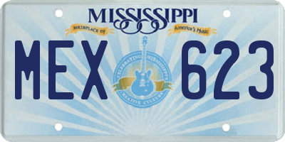 MS license plate MEX623