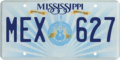 MS license plate MEX627