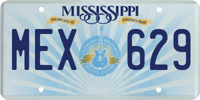 MS license plate MEX629